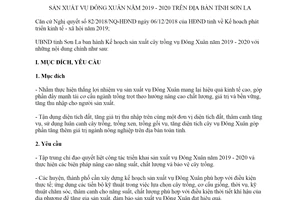 Kế hoạch 211/KH-UBND 2019 sản xuất vụ Đông Xuân tỉnh Sơn La năm 2019 2020