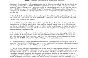 Công văn 1052/BGDĐT-KHTC 2019 chỉ đạo điều hành giá các khoản thu lĩnh vực giáo dục đào tạo