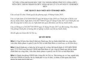 Quyết định 1017/QĐ-UBND 2019 công bố thủ tục hành chính lĩnh vực công chức Sở Nội vụ Điện Biên