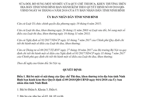 Quyết định 39/2019/QĐ-UBND sửa đổi Quy chế Thi đua khen thưởng trên địa bàn tỉnh Ninh Bình