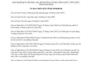 Quyết định 42/2019/QĐ-UBND Quy chế đào tạo bồi dưỡng cán bộ công chức viên chức Ninh Bình