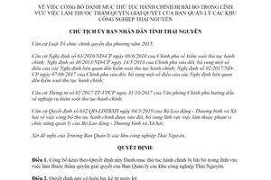 Quyết định 3474/QĐ-UBND 2019 thủ tục hành chính việc làm Ban Quản lý công nghiệp Thái Nguyên
