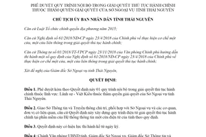Quyết định 3473/QĐ-UBND 2019 giải quyết thủ tục hành chính thuộc Sở Ngoại vụ Thái Nguyên