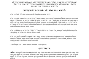 Quyết định 3472/QĐ-UBND 2019 thủ tục hành chính về giải quyết tố cáo Thanh tra Thái Nguyên