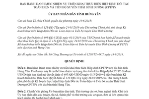 Quyết định 2483/QĐ-UBND 2019 nhiệm vụ thực hiện Hiệp định Đối tác Thái Bình Dương Hưng Yên