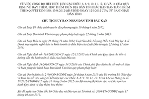 Quyết định 2148/QĐ-UBND 2019 hết hiệu lực điều 6 8 9 10 11 12 13 14 Quy định dạy thêm Bắc Kạn