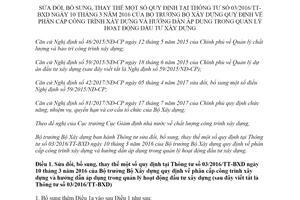 Circular 07/2019/TT-BXD replacing a number of regulation of Circular 03/2016/TT-BXD