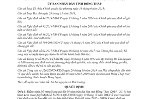 Quyết định 27/2019/QĐ-UBND điều chỉnh bảng giá đất tỉnh Đồng Tháp