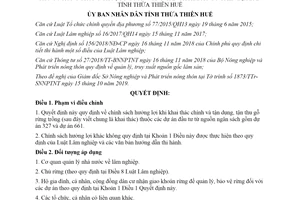 Quyết định 71/2019/QĐ-UBND chính sách hưởng lợi khi khai thác chính gỗ rừng trồng Thừa Thiên Huế