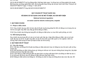 Quy chuẩn kỹ thuật quốc gia QCVN 90:2019/BGT về Động cơ sử dụng cho xe mô tô điện, xe gắn máy điện