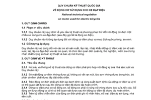 Quy chuẩn kỹ thuật quốc gia QCVN 75:2019/BGTVT về Động cơ sử dụng cho xe đạp điện