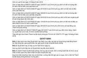 Quyết định 5166/QĐ-BQP 2019 mẫu văn bản sử dụng trong hoạt động thanh tra tiếp công dân