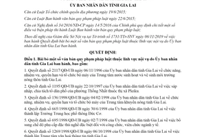 Quyết định 36/2019/QĐ-UBND bãi bỏ văn bản quy phạm pháp luật thuộc lĩnh vực nội vụ tỉnh Gia Lai