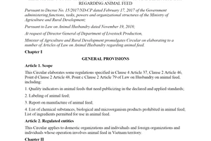 Thông tư 21/2019/TT-BNNPTNT hướng dẫn Luật Chăn nuôi về thức ăn chăn nuôi