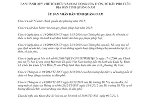 Quyết định 20/2019/QĐ-UBND Tổ chức và hoạt động của thôn tổ dân phố Quảng Nam