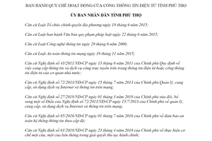 Quyết định 16/2019/QĐ-UBND Quy chế hoạt động của Cổng Thông tin điện tử tỉnh Phú Thọ