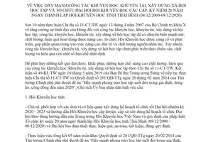 Chỉ thị 19/CT-UBND 2019 công tác khuyến học khuyến tài tỉnh Thái Bình