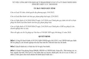 Quyết định 3694/QĐ-UBND 2019 công bố Quyết định 05/2011/QĐ-UBND hết hiệu lực thi hành Hà Tĩnh