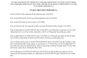 Quyết định 39/2019/QĐ-UBND bãi bỏ Quyết định 31/2005/QĐ-UBND 01/2009/QĐ-UBND Sơn La