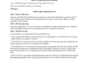 Luật số 72/2020/QH14 Bảo vệ môi trường