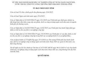 Quyết định 3706/QĐ-UBND 2019 sử dụng ngân sách nhà nước lĩnh vực Công thương tỉnh Hà Tĩnh