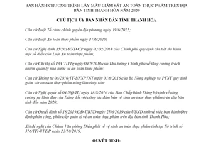 Quyết định 4809/QĐ-UBND 2019 Chương trình lấy mẫu giám sát an toàn thực phẩm Thanh Hóa