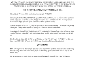 Quyết định 4796/QĐ-UBND 2019 công bố thủ tục hành chính lĩnh vực công chức Sở Nội vụ Thanh Hóa