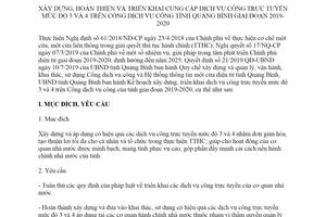 Kế hoạch 1903/KH-UBND 2019 triển khai dịch vụ công trực tuyến mức độ 3 và 4 tỉnh Quảng Bình