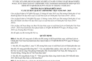 Quyết định 218/QĐ-BCĐLSCPVN 2019 sửa đổi Quyết định xuất bản Lịch sử Chính phủ Việt Nam