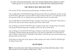 Quyết định 4028/QĐ-UBND 2019 công bố thủ tục hành chính thuộc Sở Tài nguyên Hải Dương