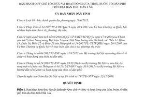 Quyết định 24/2019/QĐ-UBND Quy chế tổ chức và hoạt động của thôn buôn tổ dân phố Đắk Lắk