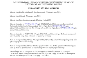 Quyết định 43/2019/QĐ-UBND Đơn giá lập báo cáo hiện trạng chuyên đề môi trường tỉnh Nam Định