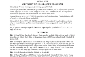 Quyết định 4499/QĐ-UBND 2019 công bố thủ tục hành chính Đầu tư Quản lý Khu kinh tế Quảng Bình