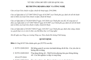 Quyết định 3460/QĐ-BKHCN 2019 công bố Tiêu chuẩn quốc gia vận hành đường sắt