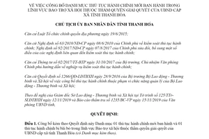 Quyết định 4896/QĐ-UBND 2019 thủ tục hành chính lĩnh vực Bảo trợ xã hội thuộc xã tỉnh Thanh Hóa