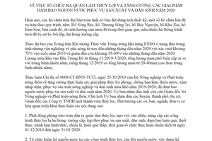 Chỉ thị 14/CT-UBND 2019 tổ chức làm thủy lợi đảm bảo nguồn nước phục vụ sản xuất Hà Tĩnh