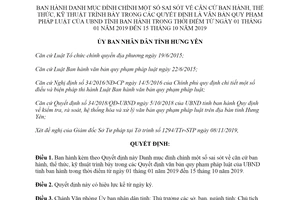 Quyết định 2652/QĐ-UBND 2019 đính chính sai sót văn bản quy phạm pháp luật tỉnh Hưng Yên