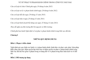 Decree 91/2019/ND-CP administrative sanctions relating to land