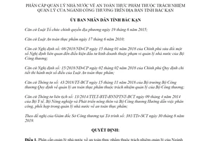 Quyết định 22/2019/QĐ-UBND quản lý nhà nước an toàn thực phẩm Ngành Công thương tỉnh Bắc Kạn