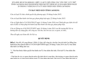 Quyết định 49/2019/QĐ-UBND Quy chế công tác văn thư lưu trữ tỉnh Cao Bằng