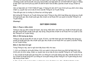 Thông tư 13/2019/TT-BTTTT xây dựng quy chuẩn kỹ thuật tiêu chuẩn quốc gia lĩnh vực quản lý