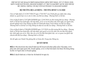 Quyết định 1764/QĐ-LĐTBXH 2019 triển khai phần mềm Tiếp nhận xử lý phản ánh kiến nghị người dân