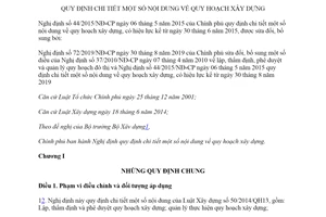 Văn bản hợp nhất 07/VBHN-BXD 2019 Nghị định hướng dẫn quy hoạch xây dựng