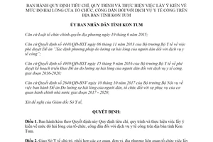Quyết định 1328/QĐ-UBND 2019 thực hiện mức độ hài lòng của tổ chức dịch vụ y tế công Kon Tum