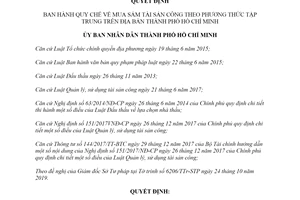 Quyết định 28/2019/QĐ-UBND mua sắm tài sản công theo phương thức tập trung Hồ Chí Minh