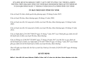 Quyết định 49/2019/QĐ-UBND sửa đổi Quy chế về công tác thi đua khen thưởng Tây Ninh