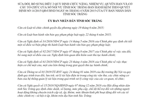 Quyết định 30/2019/QĐ-UBND sửa đổi quy định cơ cấu tổ chức của Sở Nội vụ tỉnh Sóc Trăng