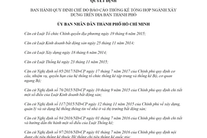 Quyết định 5015/QĐ-UBND 2019 chế độ báo cáo thống kê tổng hợp ngành Xây dựng Hồ Chí Minh