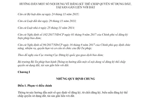 Thông tư 07/2019/TT-BTP đăng ký thế chấp quyền sử dụng đất tài sản gắn liền với đất