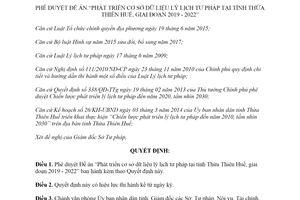 Quyết định 2992/QĐ-UBND 2019 Đề án Phát triển cơ sở dữ liệu lý lịch tư pháp Thừa Thiên Huế